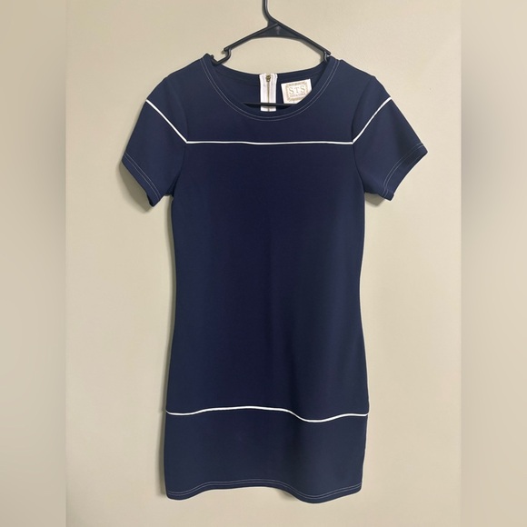 Sail To Sable Navy Size XS Mini Dress Short Sleeve Nautical Resort Yacht - Picture 1 of 6